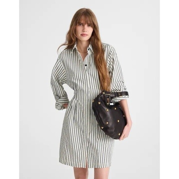 Madewell Tucked Mini Shirtdress NWT Size 6 - Picture 4 of 14
